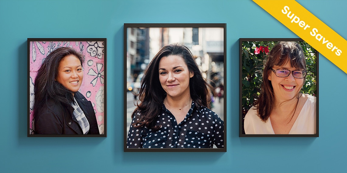 Photos of the savers in this series, with Jennifer McDermott in the center.