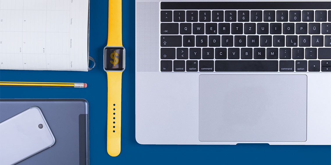 Image of a desk with laptop.